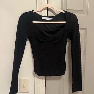 ASTR Black Long Sleeve Top